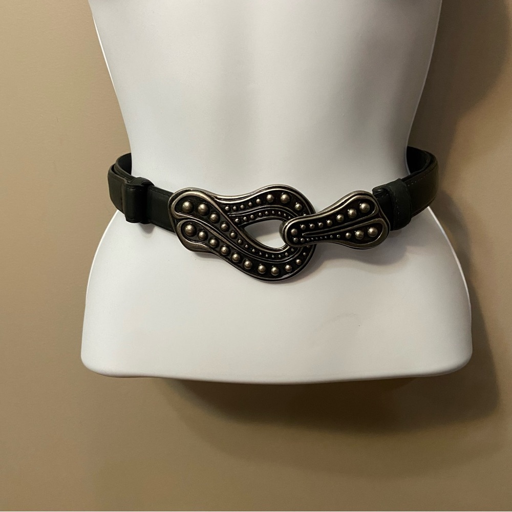 Black Leather Women’s Adjustable Belt - Adjust 24” to 42”